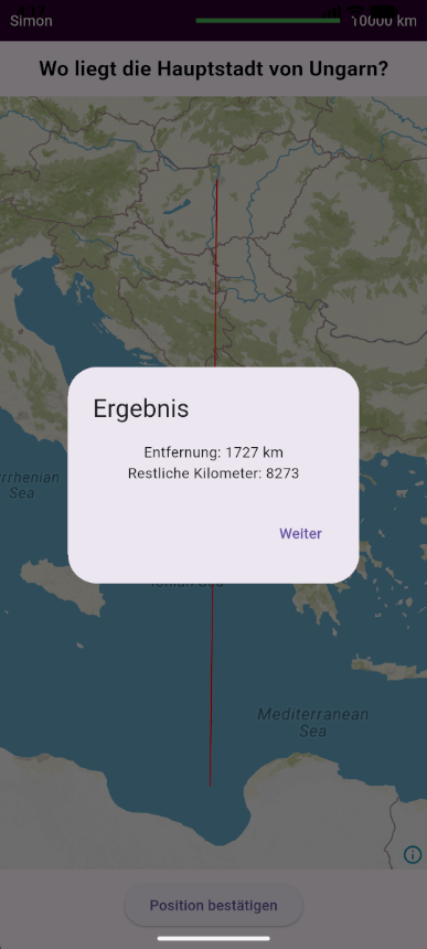 Frühe Ergebnisansicht